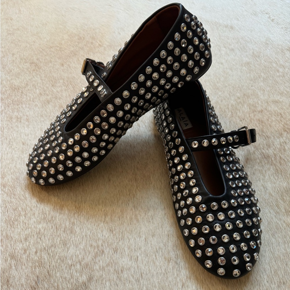 Alaia Rhinestone Ballet Flats azzedine alaia